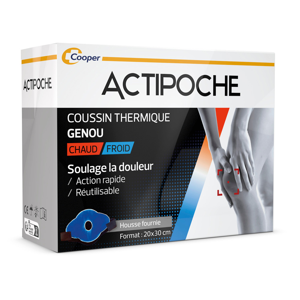 Actipoche Cuscino termico per ginocchia 20x30cm Caldo freddo