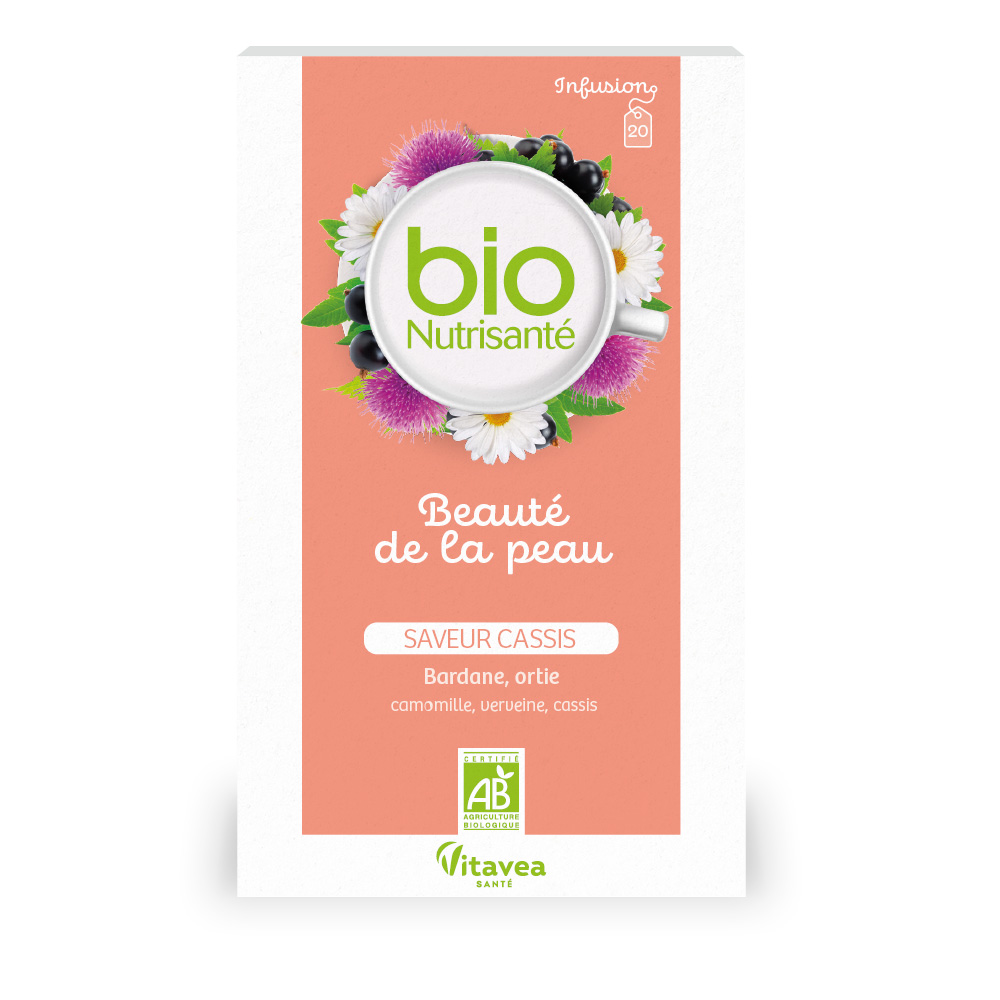Vitavea Santé BioNutrisanté Infusion Bellezza della pelle Sapore di ribes nero 20 bustine