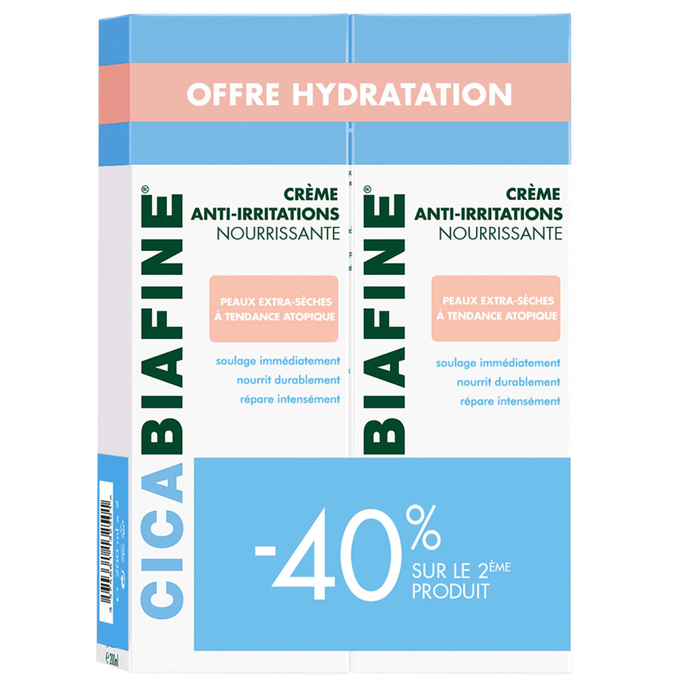 Cicabiafine Crema corpo idratante anti-irritazione Pelle extra secca o con tendenza all'atopia 2x200ml