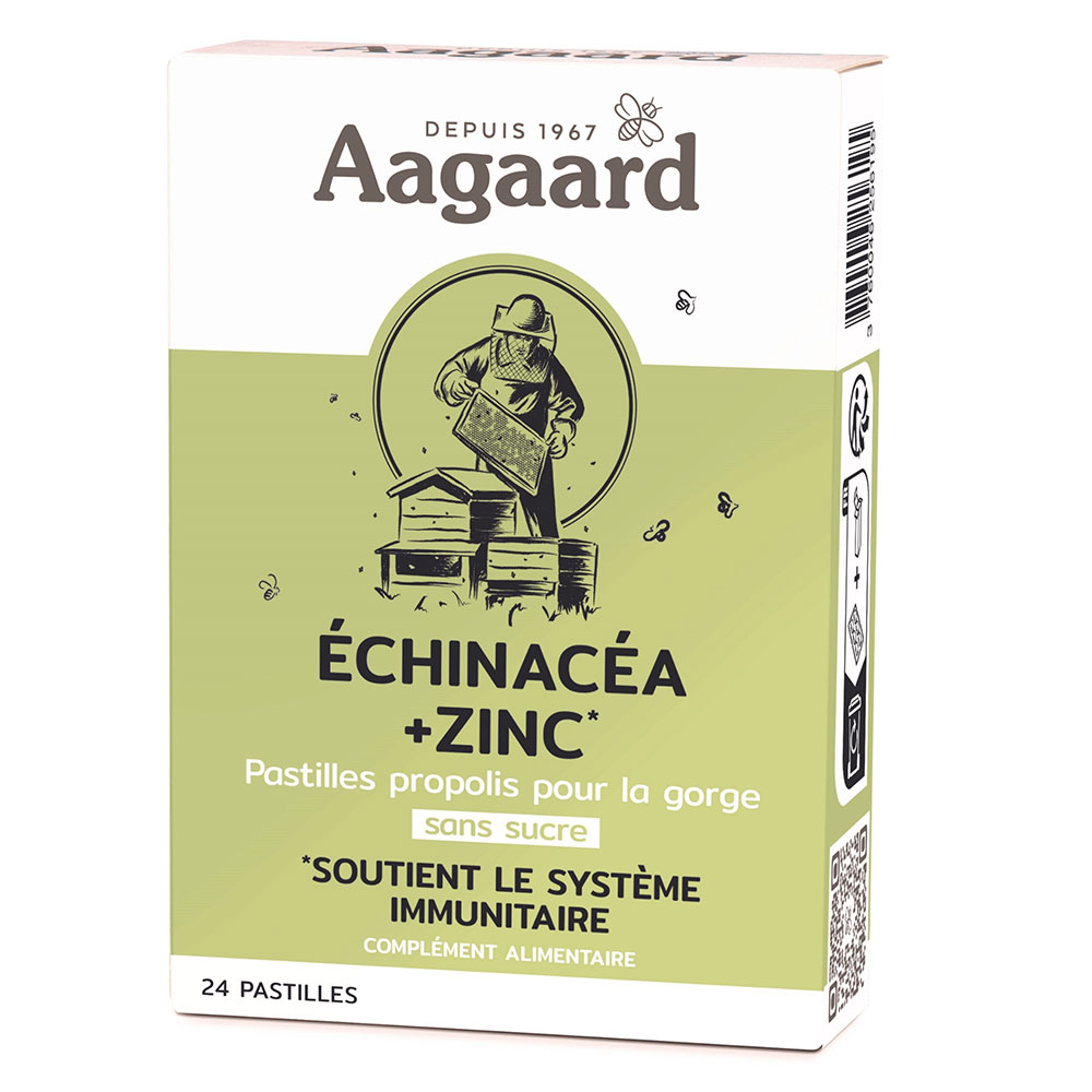 Aagaard Echinacea + Zinco Pastiglia di Propolis senza zucchero 24 compresse