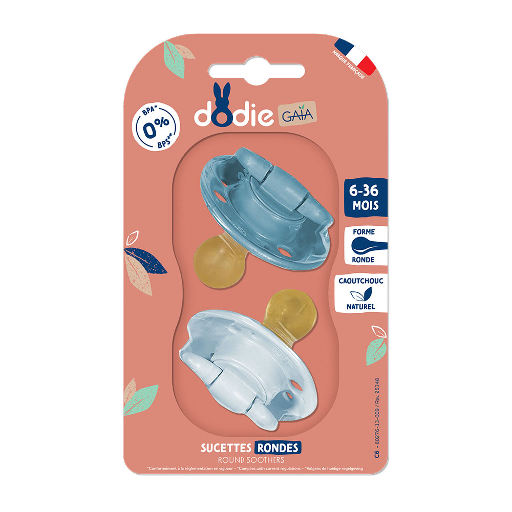 Dodie Gaia Ciuccio rotondo da 6 a 36 mesi x2