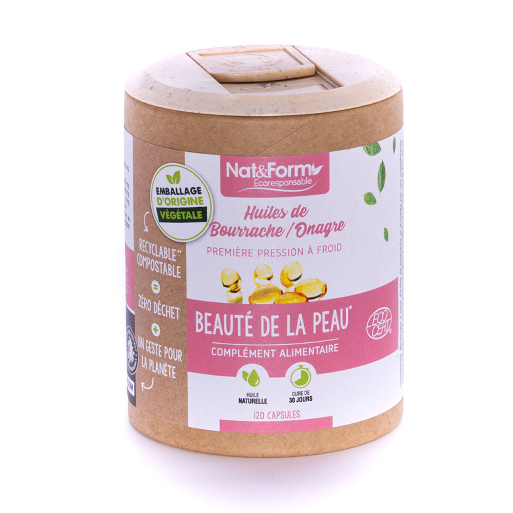 Nat&Form olio di borragine e di enotera bellezza della pelle 120 capsule