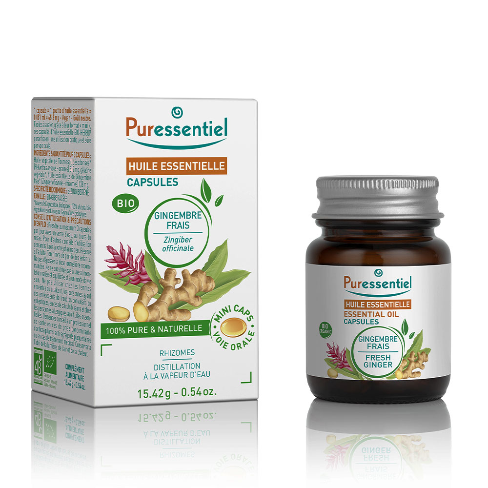 Puressentiel Oli essenziali Zenzero fresco Bio 60 Capsule