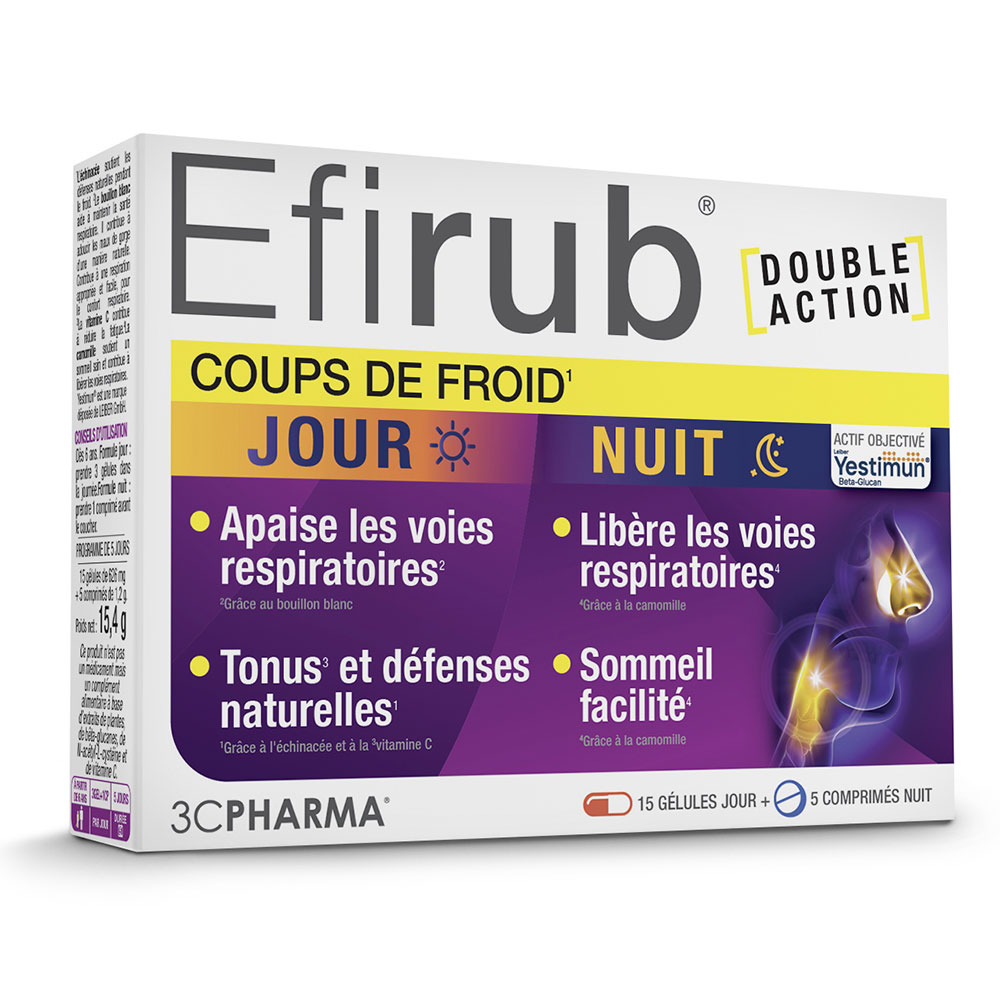 3C Pharma Efirub Colpi di freddo Giorno e Notte 15 capsule giorno + 5 compresse notte