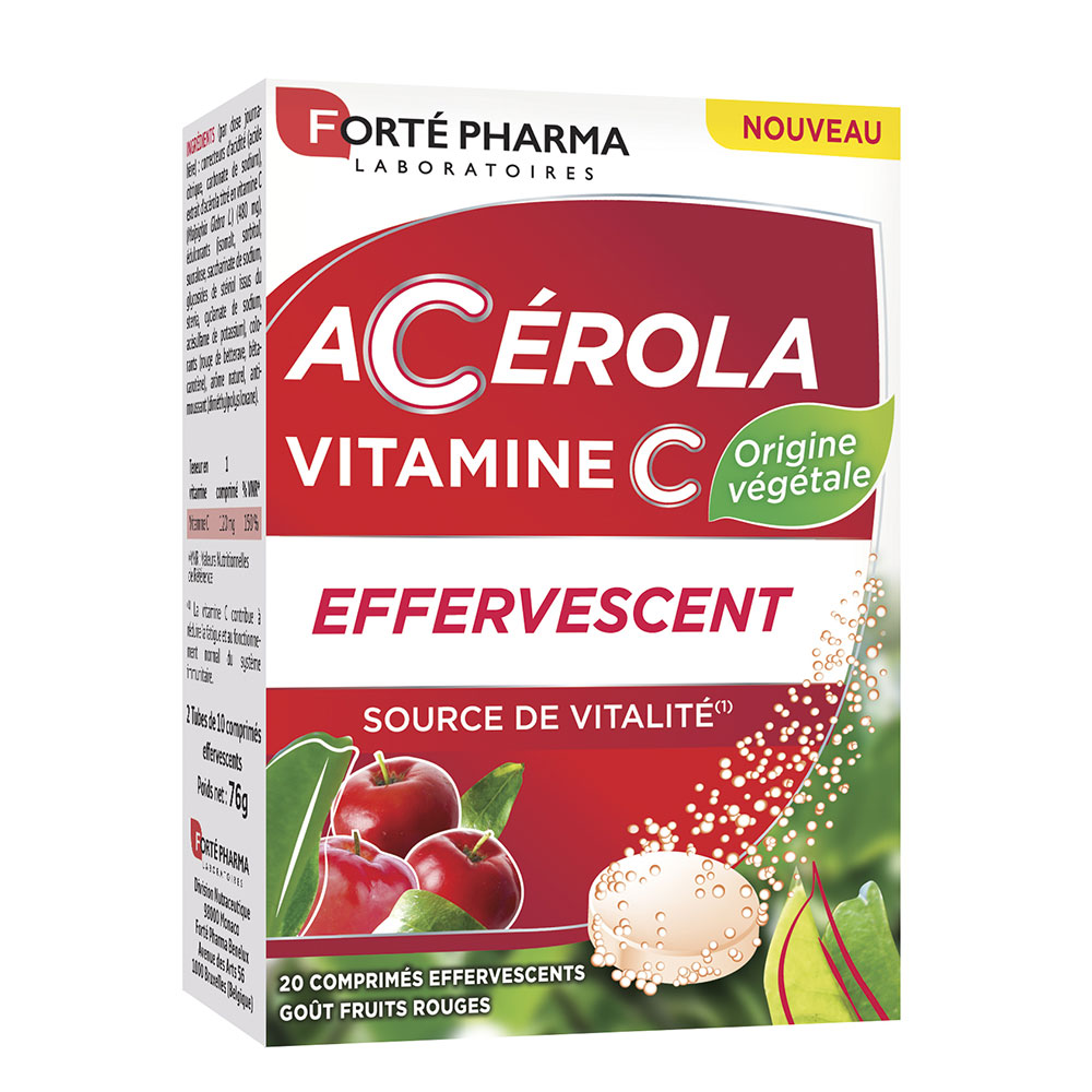 Forté Pharma Acerola vitamina C gusto frutti rossi 20 compresse