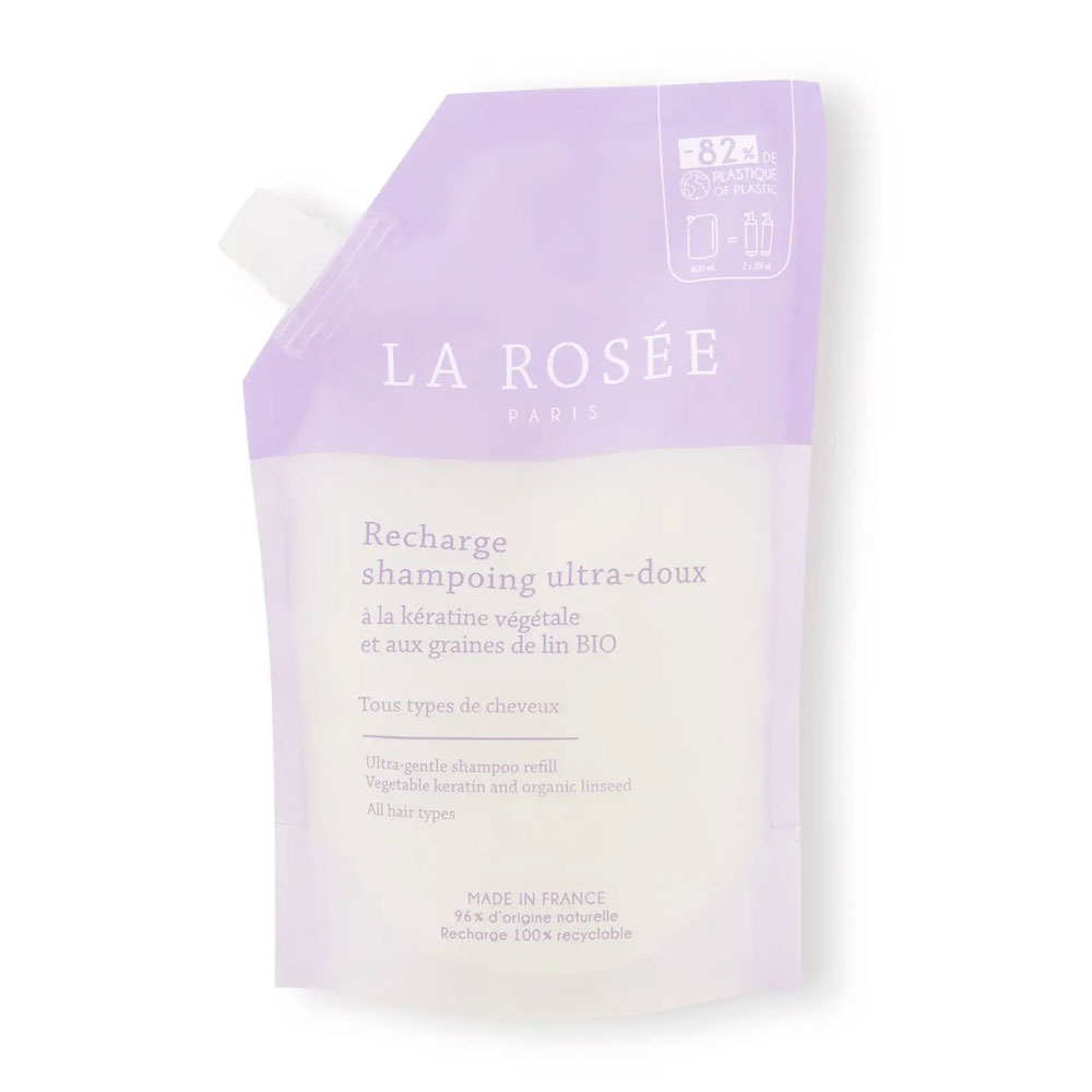 LA ROSÉE Refill Shampoo Ultra-Gentile con cheratina vegetale e semi di lino 400 ml