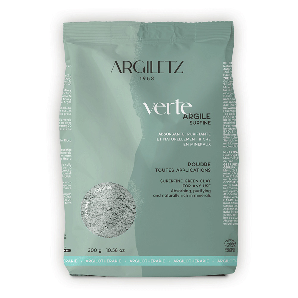 Argiletz Argilla verde Surfine Polvere Tutte le applicazioni 300g