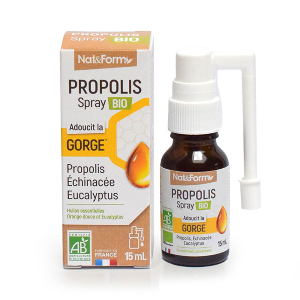Nat&Form Spray alla propoli Bio Lenisce la gola 15ml