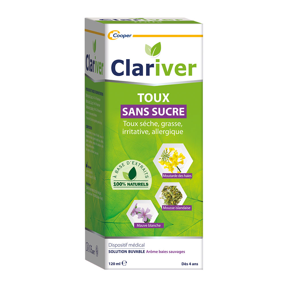 Clariver Sciroppo per la tosse per adulti senza zucchero 120ml