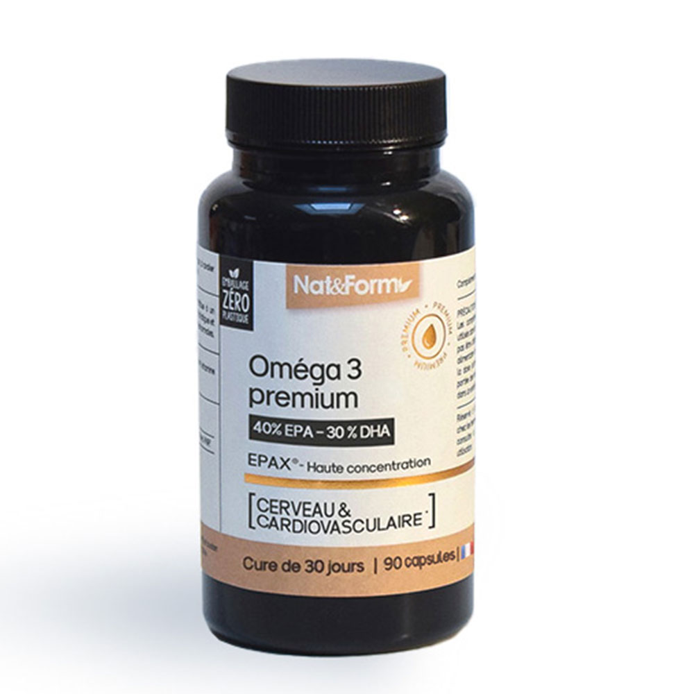 Nat&Form Oméga 3 Premium Cervello e apparato cardiovascolare 90 capsule