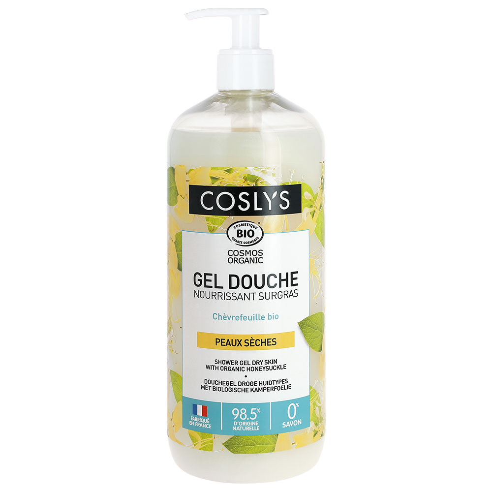 Coslys Gel doccia supernutriente al caprifoglio Bio Pelle secca 1L