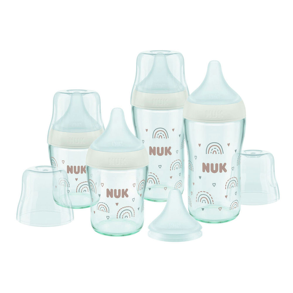 Nuk Perfect Match Biberon in vetro per neonati da 0 a 6 mesi 2 x 120 ml + 2 x 230 ml