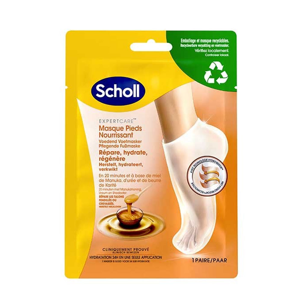 Scholl Maschera nutriente per i piedi con miele di manuka 1 coppia