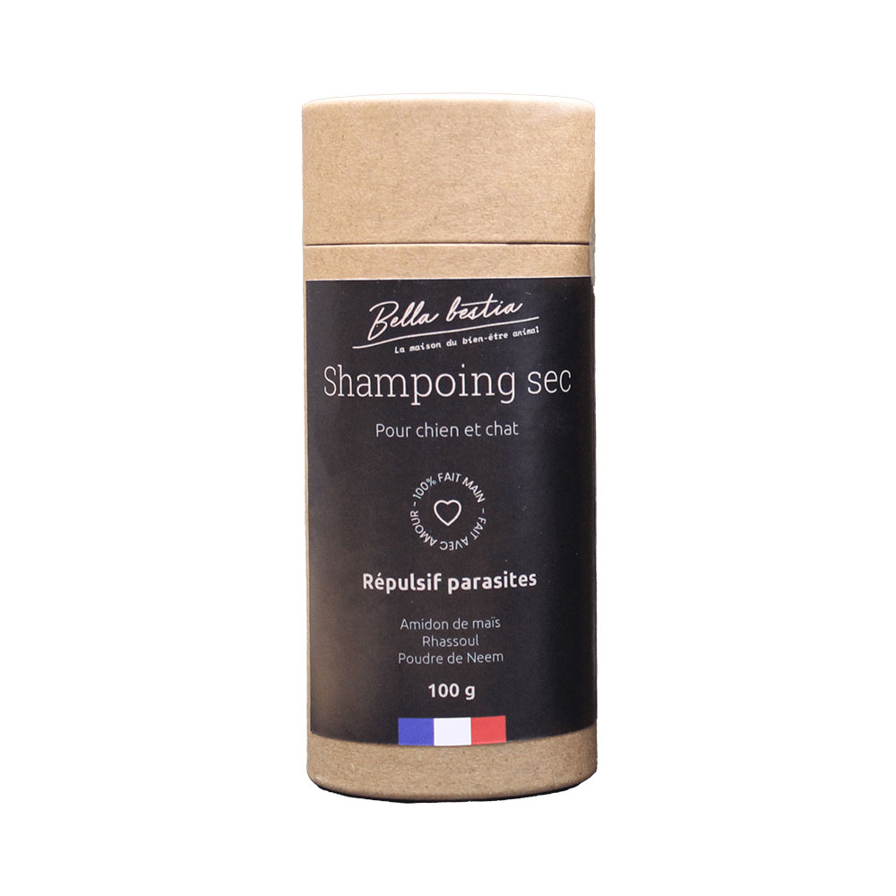 Bella Bestia Shampoo secco al neem repellente per i parassiti Cane e Gatto 100g