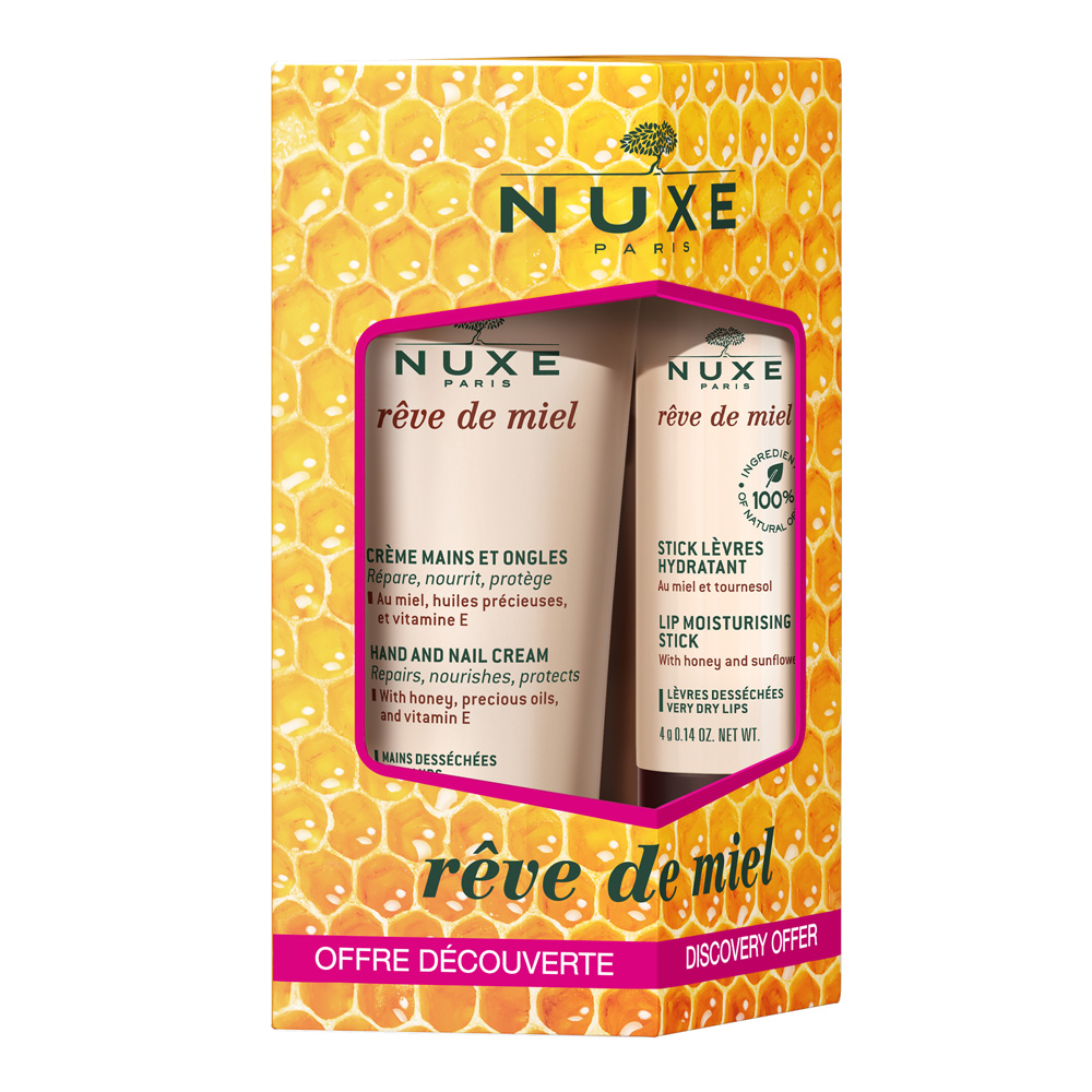 Nuxe Reve De Miel Crema Mani E Unghie + Stick Labbra Idratante Duo 30ml