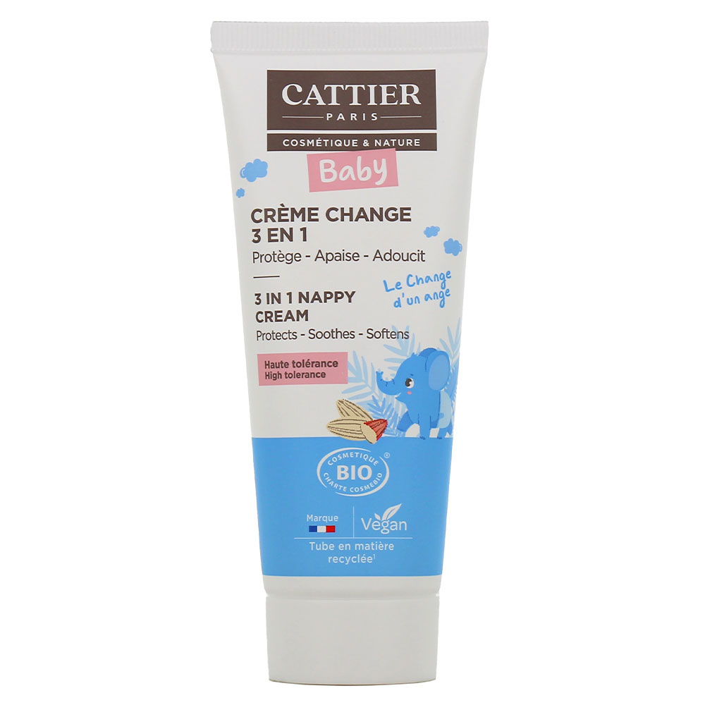 Cattier Bebè Creme Pour Le Change Protectrice Hypoallergenique Bio Tous Types de Peaux Visage et Corps 75ml