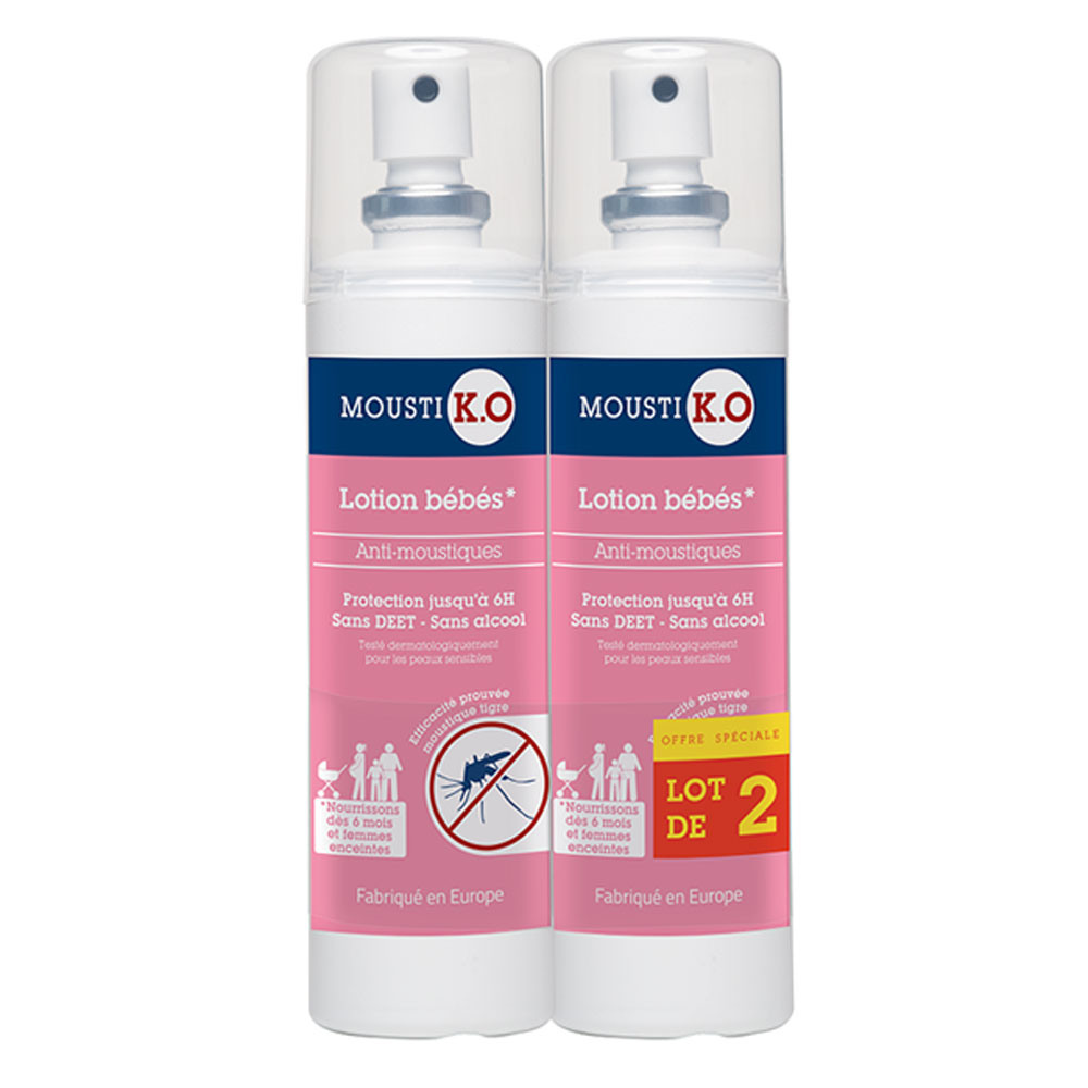 Mousti K.O Lozione repellente per zanzare Da 6 mesi 2x100ml