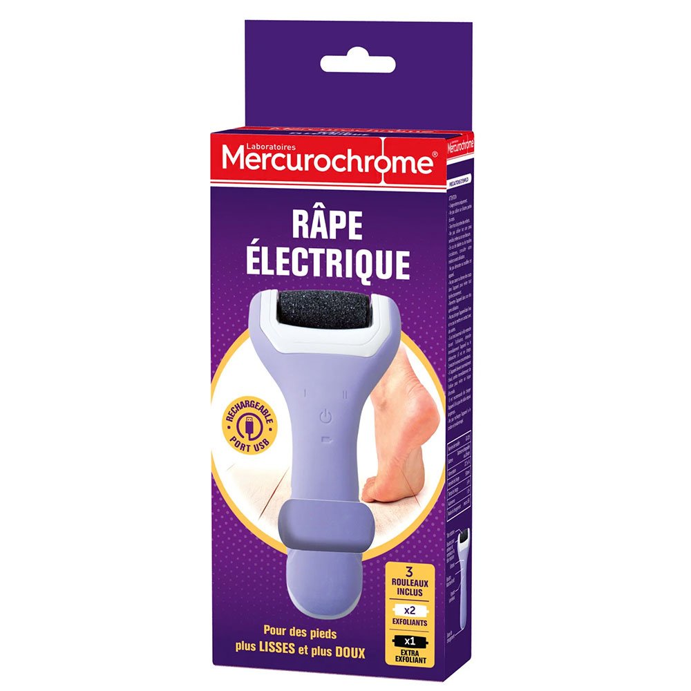Mercurochrome Lima elettrica per piedi + 3 ricariche