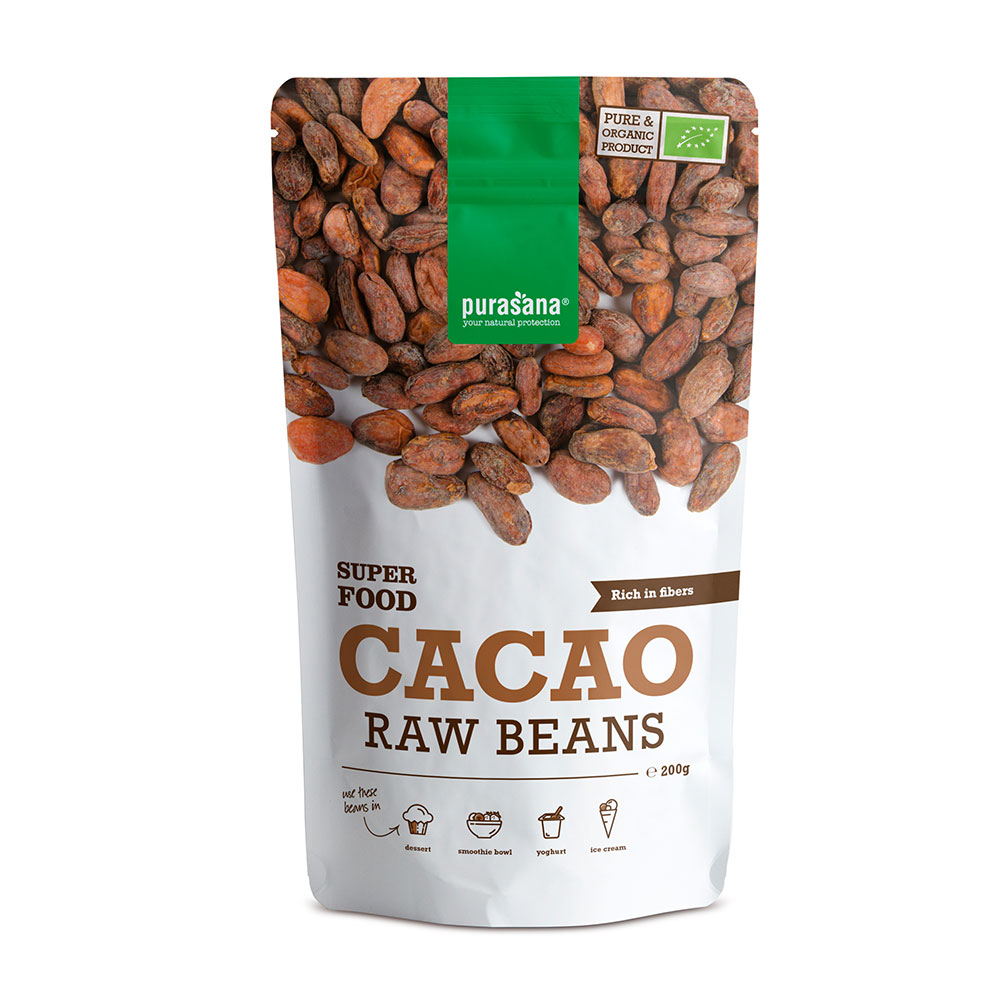 Purasana Fave di cacao biologiche superfood 200 g