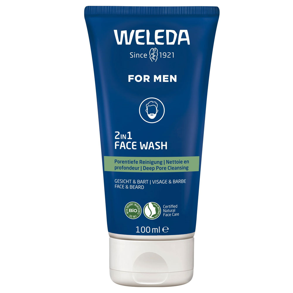 Weleda Uomo Gel detergente 2in1 per viso e barba 100ml