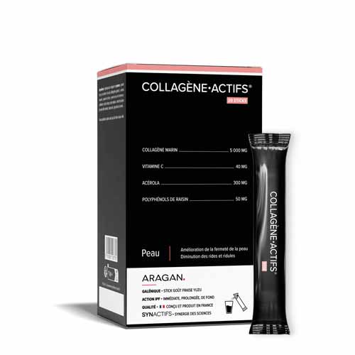 Aragan Synactifs Collagene attivo 20 Bastoncini di Fragola Yuzu