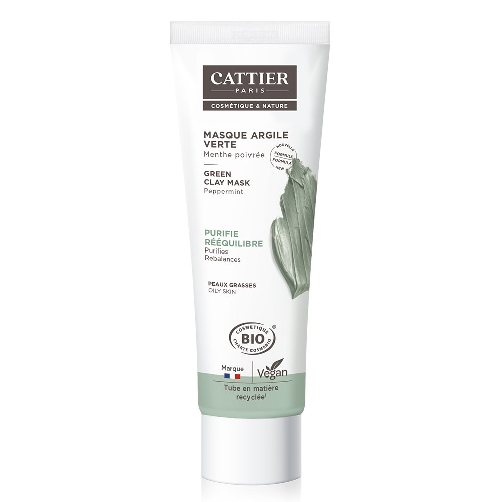 Cattier Argilla Maschera Viso all’Argilla Verde e Menta Piperita Bio 100ml