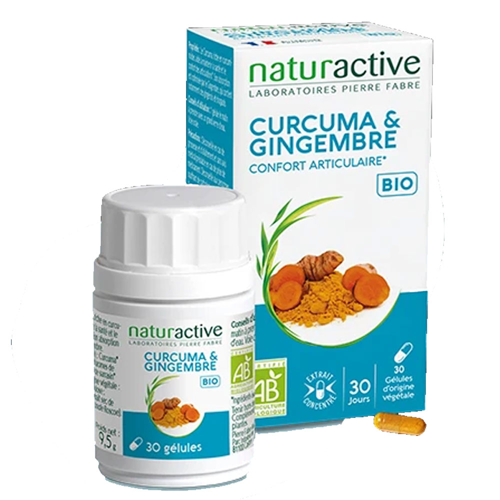 Naturactive Curcuma e zenzero biologici Benessere articolare 30 capsule
