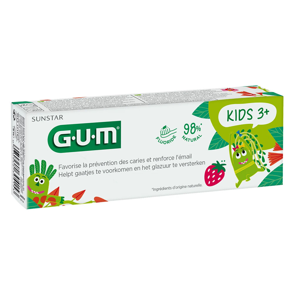 Gum Dentifricio al fluoro Da 3 anni Sapore di Fragola 50ml