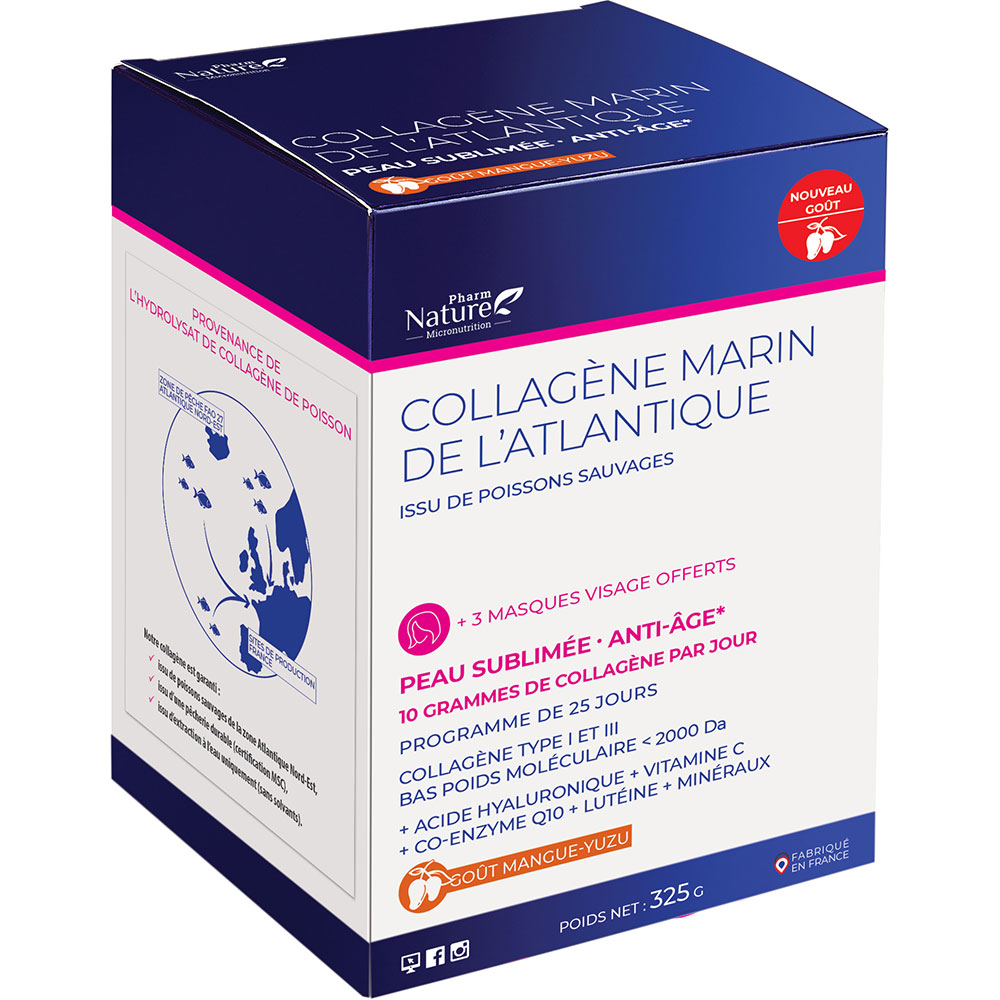 Kersiens Collagene marino dell'Atlantico pelle sublimata anti-età gusto mango e yuzu 325 g