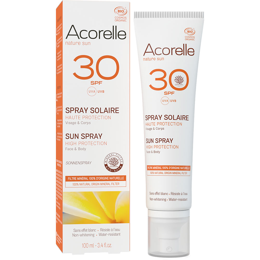 Acorelle Spray Solaire SPF30 Bio Certifié 100ml