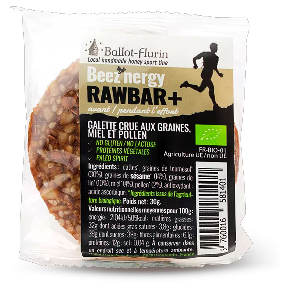 Ballot-Flurin Galette Beez'nergy Rawbar con semi, miele e polline 30g