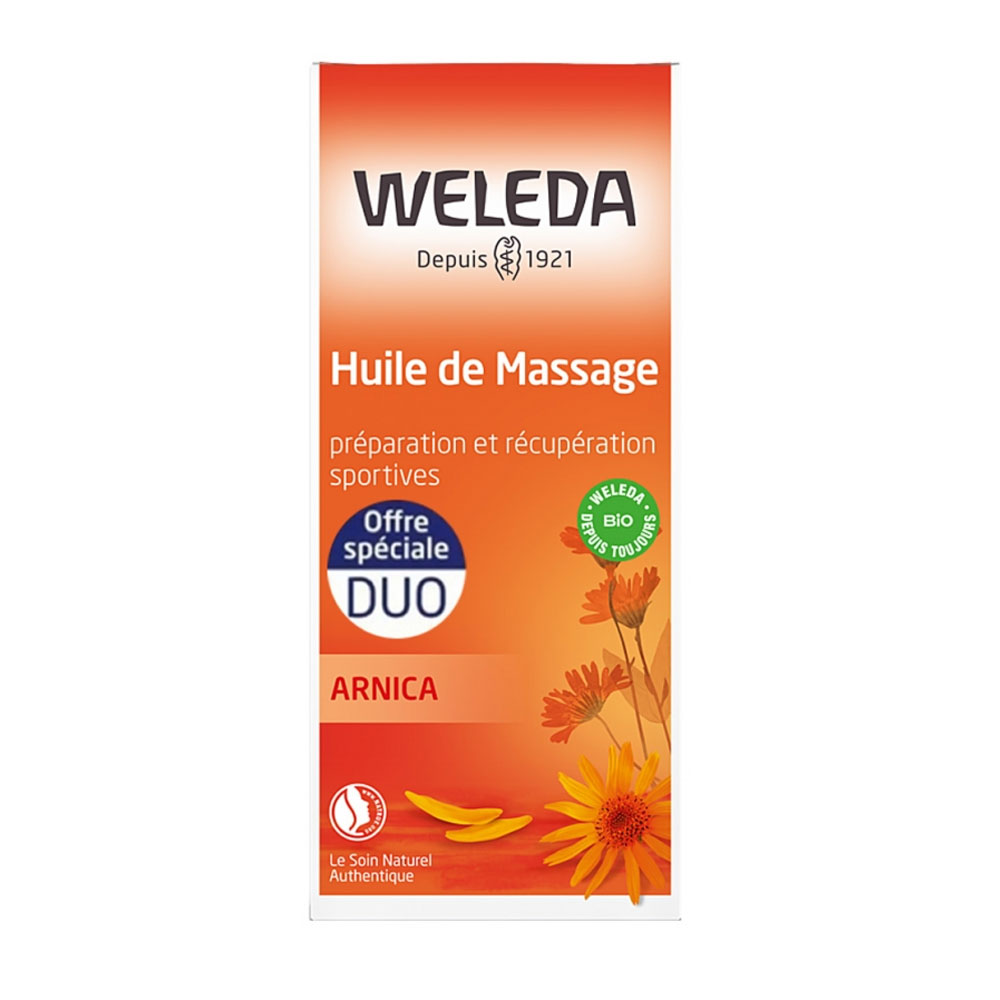 Weleda Arnica Olio da Massaggio Biologico Preparazione e recupero fisico per lo sport 2x200ml