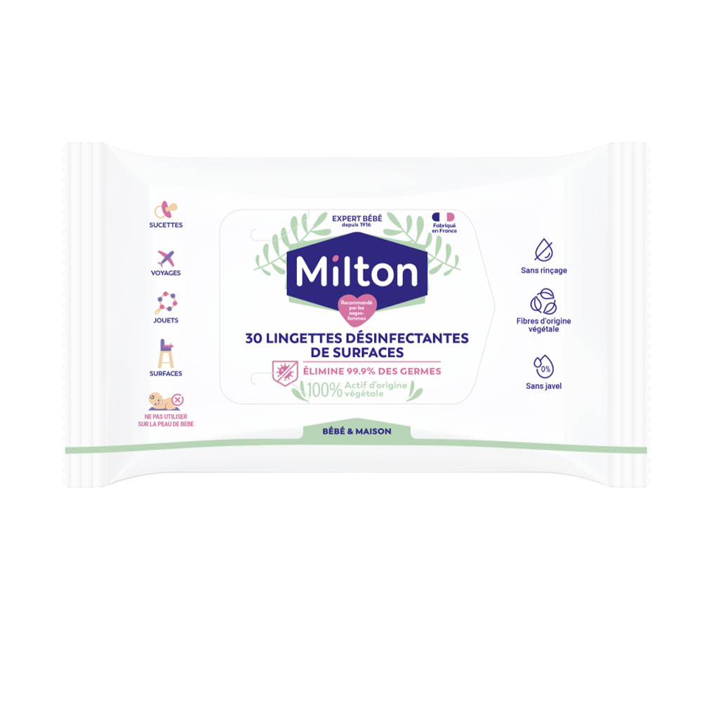 Milton Salviette biodegradabili per la disinfezione delle superfici x30