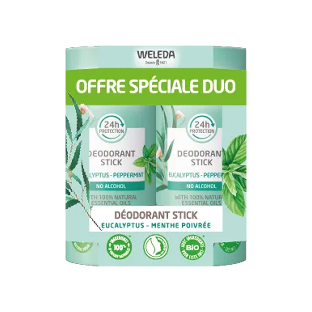 Weleda Deodorante Stick 24h Eucalipto Menta piperita 2x50g