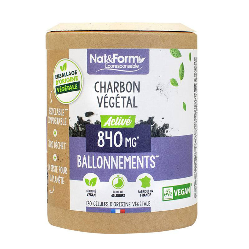 Nat&Form Carbone vegetale attivo 840 mg 120 capsule