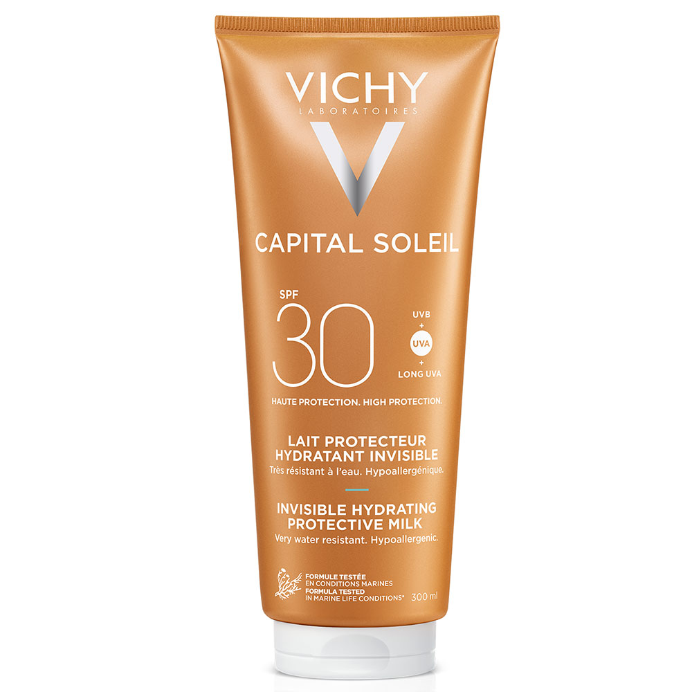 Vichy Capital Soleil Latte protettivo invisibile SPF30 per viso e corpo 300 ml