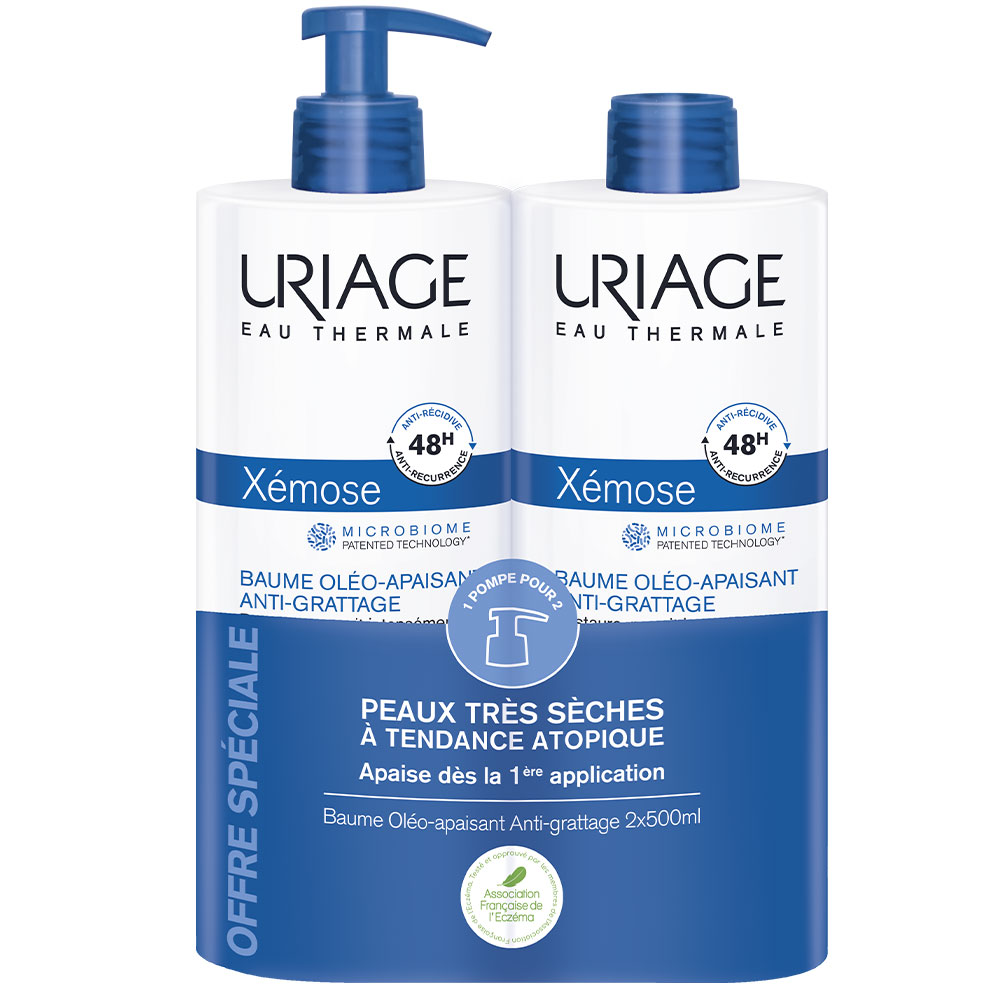 Uriage Xémose C8+ Oleo Balsamo lenitivo antigraffio Secchezza grave Pelle atopica 2x500ml