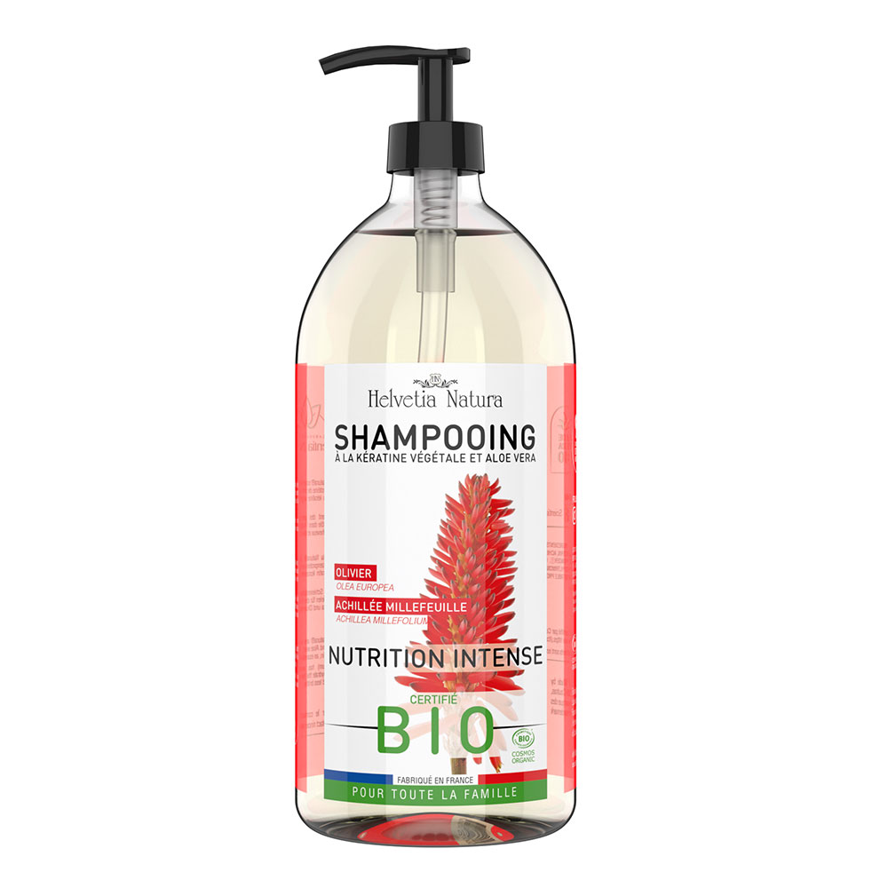 Helvetia Natura Shampoo biologico Nutrizione Intensiva Con Cheratina vegetale e Aloe Vera 1L