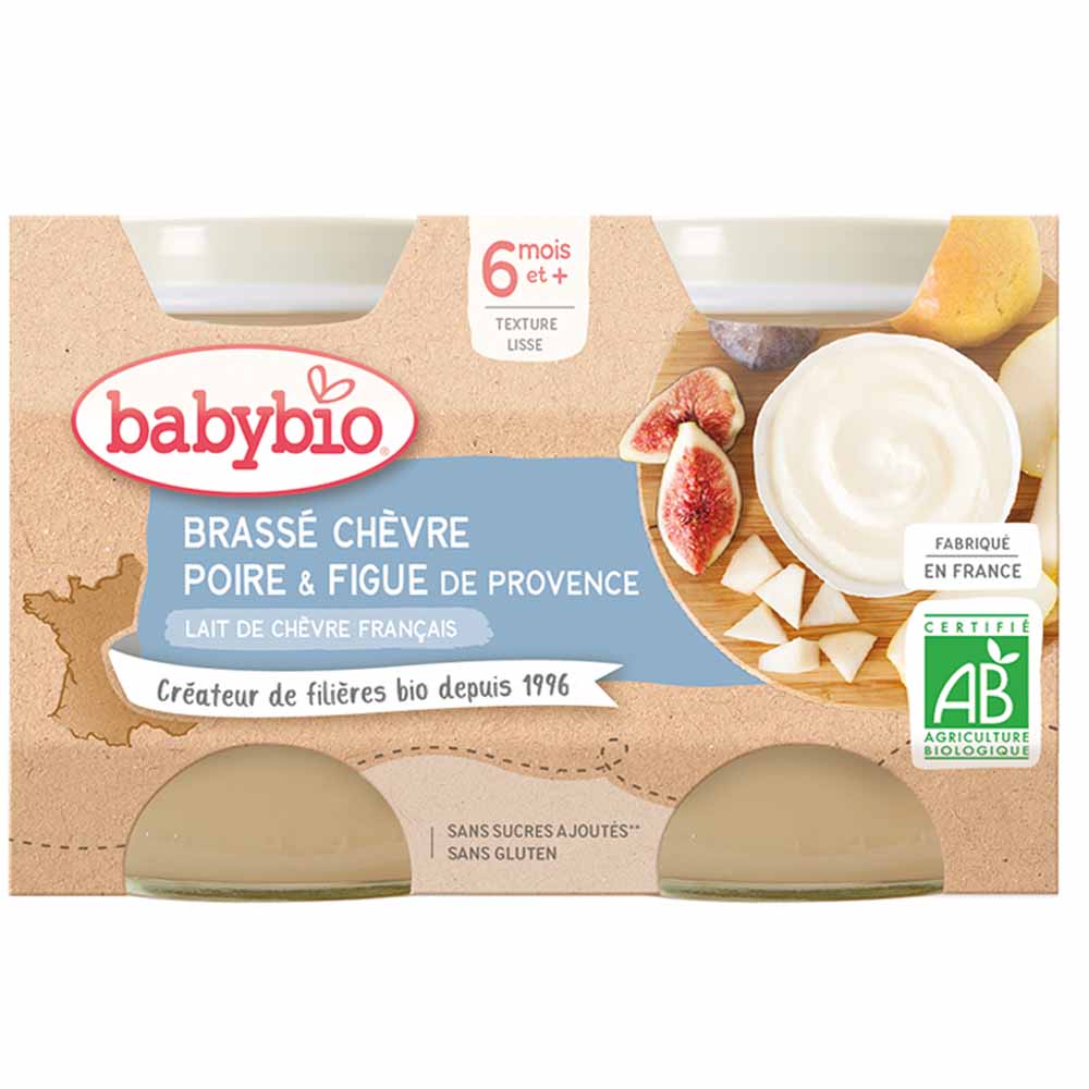 Babybio Merendine al latte Vasetti al latte di capra francese biologico dai 6 mesi dai 6 mesi 2x130g