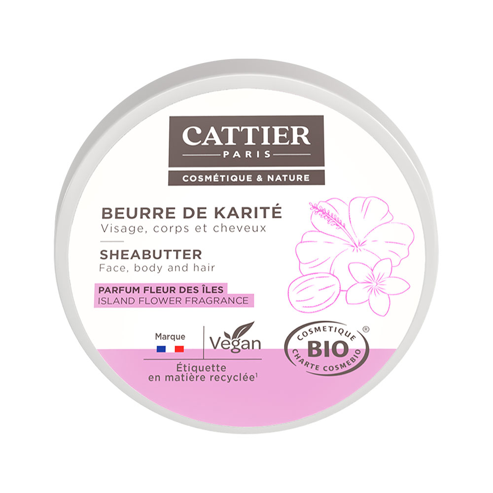 Cattier Burro di Karité Bio profumo fiore delle isole 100g