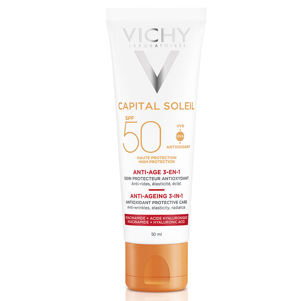 Vichy Ideal Soleil Anti-age Soin Antioxydant 3-en-1 Sp50+ 50ml