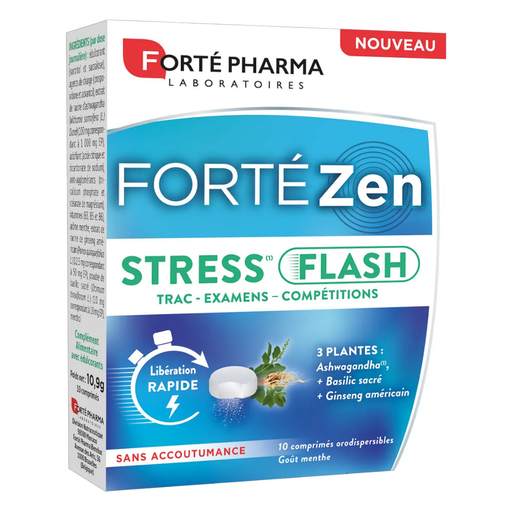 Forté Pharma Forté Zen Stress flash con ashwagandha gusto menta 10 compresse orodispersibili