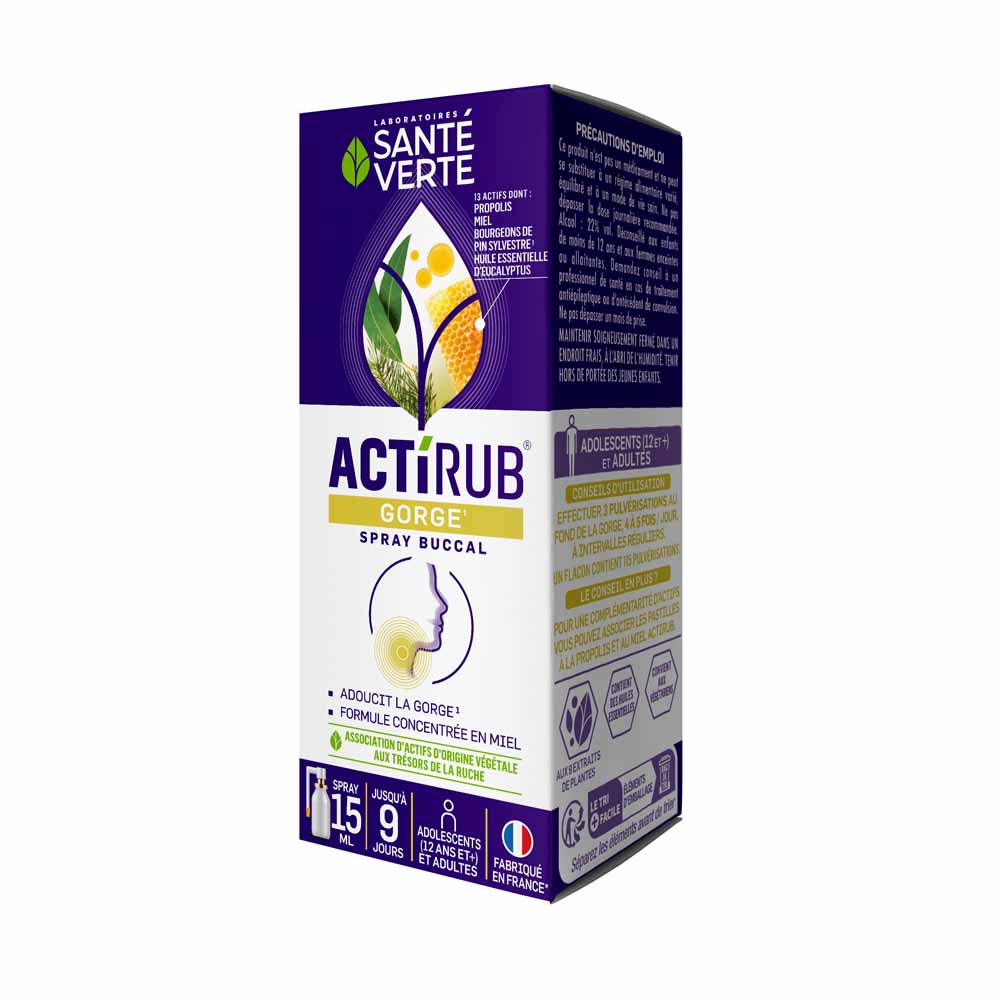 Sante Verte ActiRub Spray orale lenitivo per la gola 15 ml