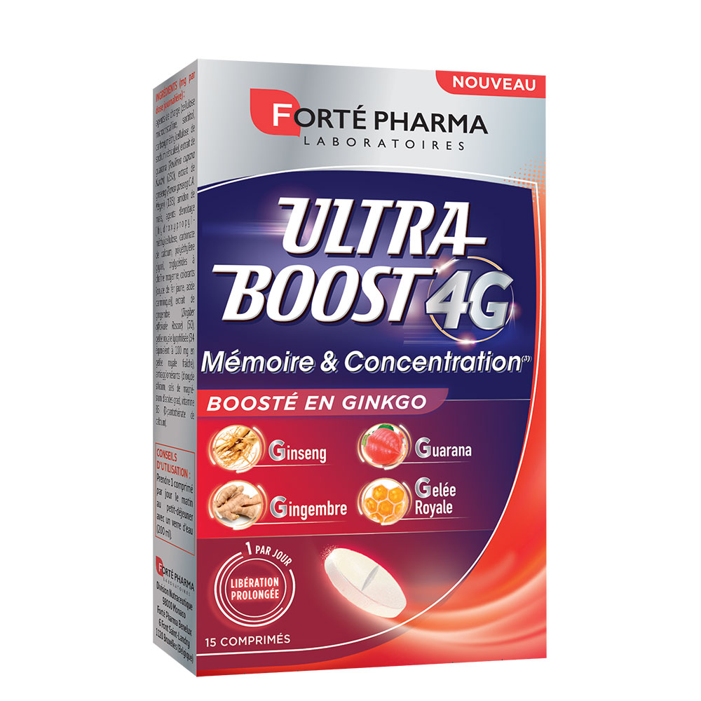 Forté Pharma Ultra Boost 4G Memoria e concentrazione ginseng e ginkgo 15 compresse