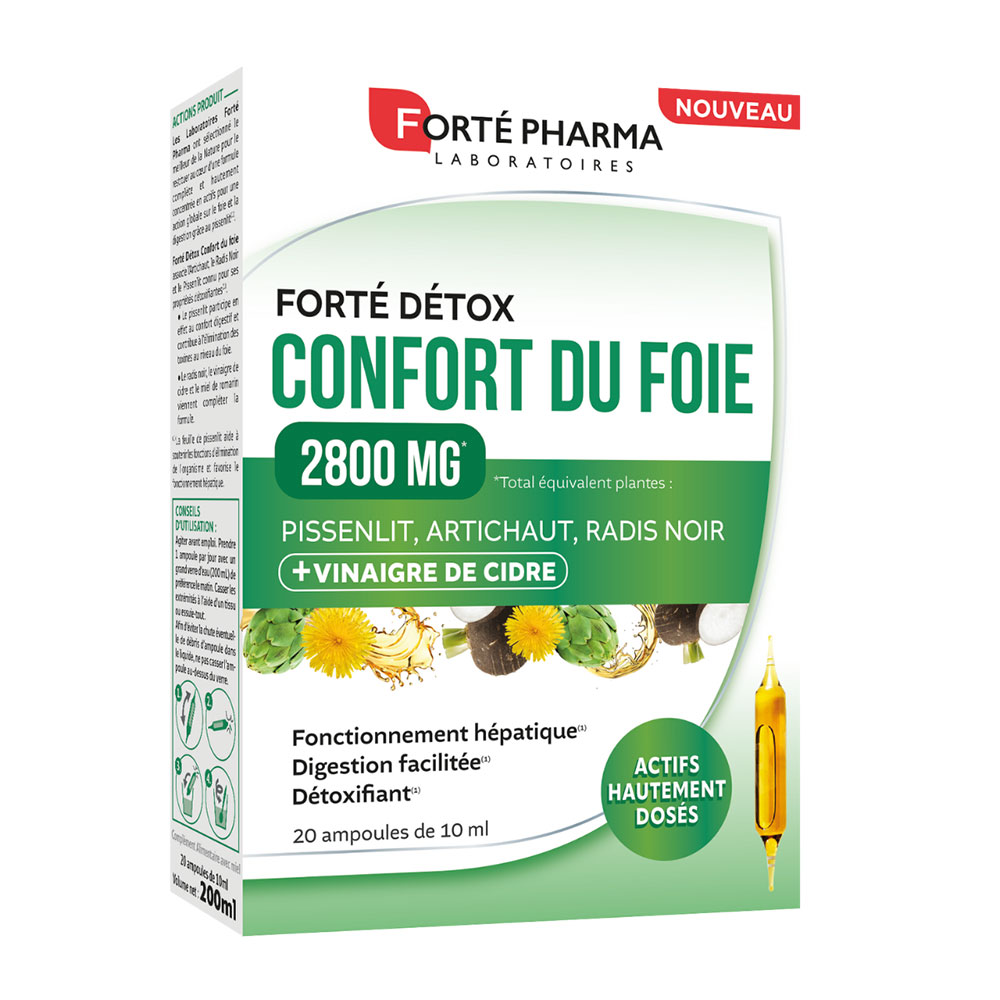 Forté Pharma Forté Détox Comfort per il fegato 2800 MG 20 Ampolle