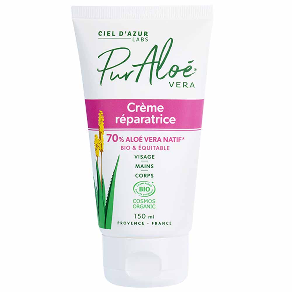 Pur Aloé Crema di Riparazione all'Aloe Vera biologica per Viso, Mani e Corpo 150 ml