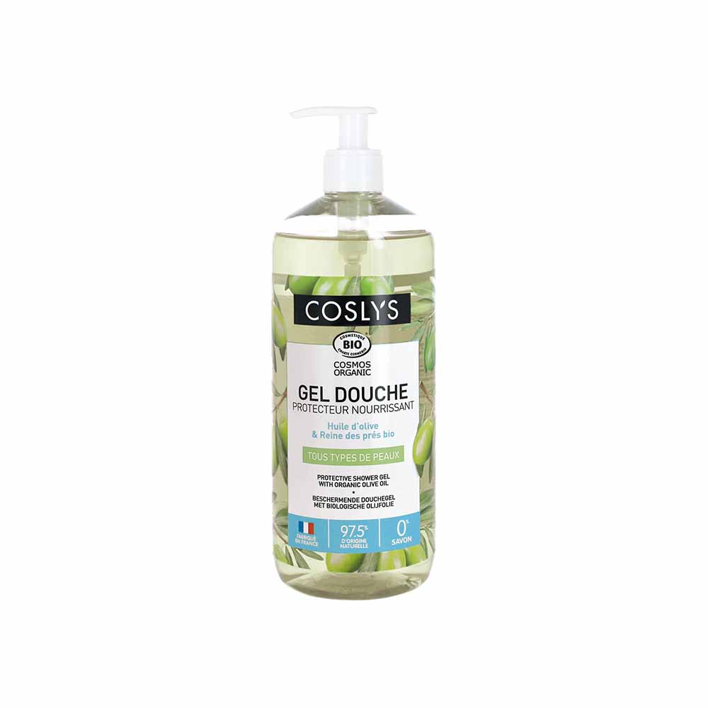 Coslys Gel doccia protettivo con olio d’oliva bio per tutti i tipi di pelle 1L