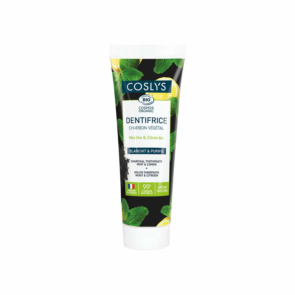 Coslys Dentifricio al carbone biologico Menta Limone 100g
