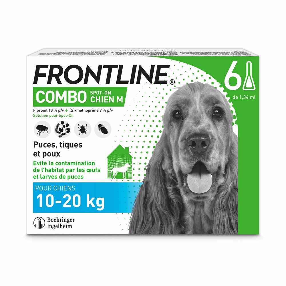 Frontline Combo spot-on cane M da 10-20kg 6 pipette da 1,34 ml