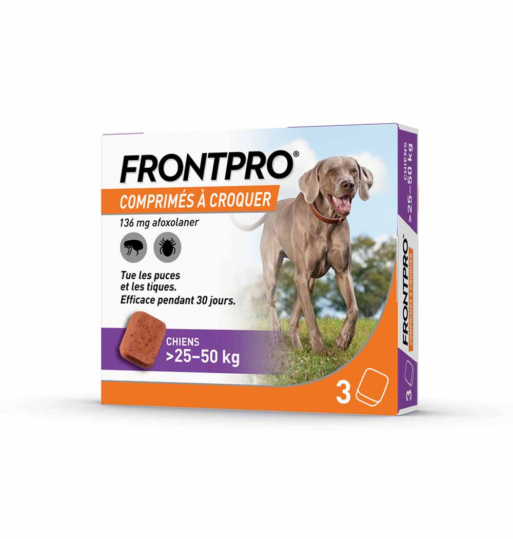 Frontline Frontpro Antiparassitario cane grande 20-50kg contro pulci e zecche x3 compresse